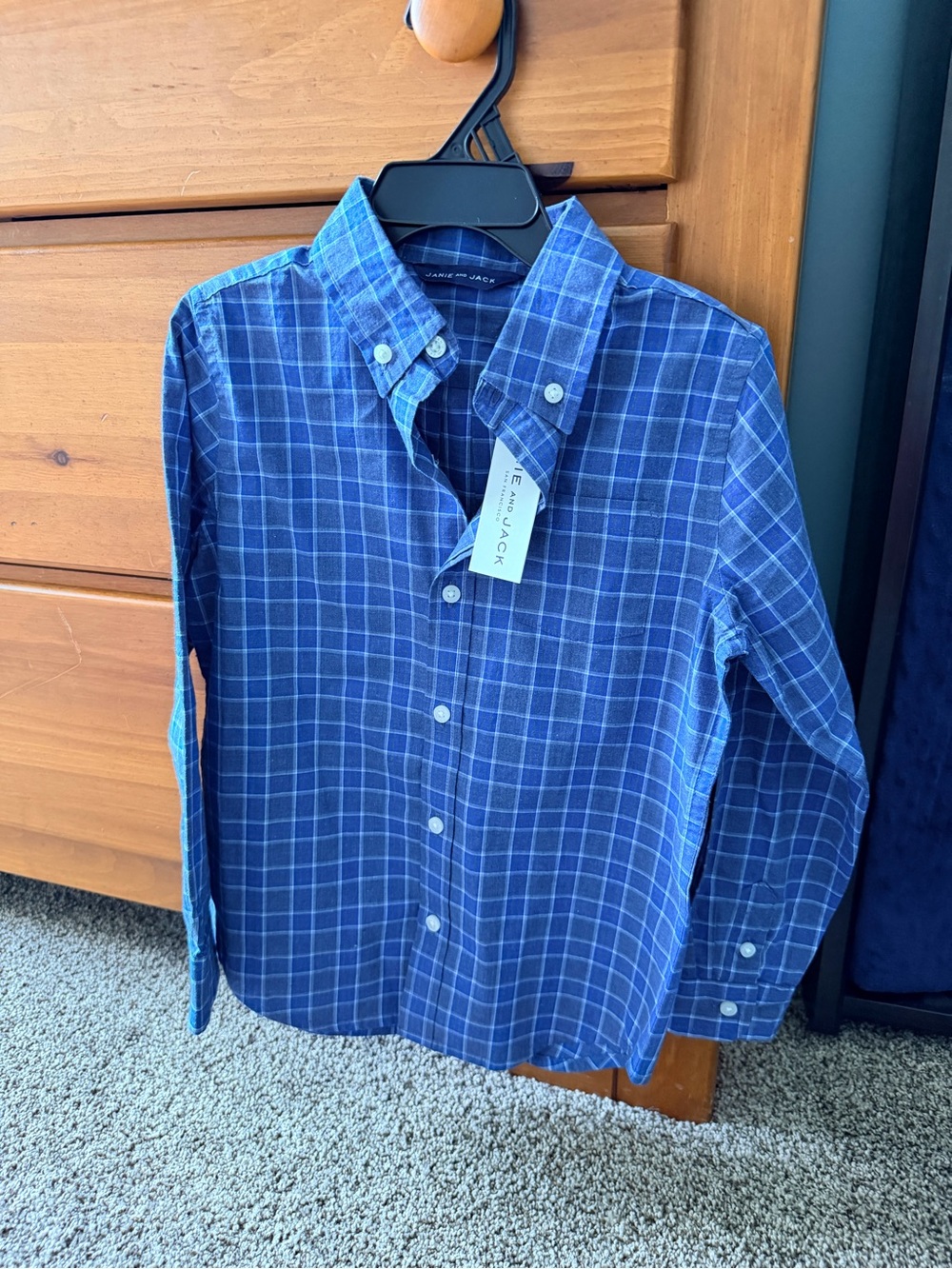 Janie and Jack Blue Plaid Button-Down Shirt